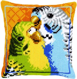 Cross Stitch Cushion Budgies Vervaco PN-0145314