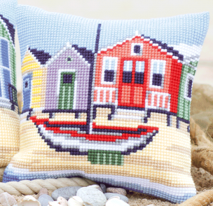 Cross Stitch Cushion Boat Vervaco PN-0145640