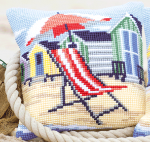Cross Stitch Cushion Beach Chair Vervaco PN-0145641