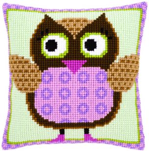 Cross Stitch Cushion Miss Owl Vervaco PN-0147380