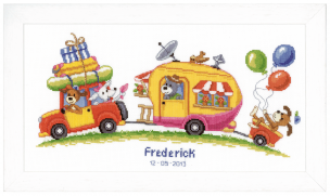 Counted Cross Stitch Birth Record Caravan Trip Vervaco PN-0021746