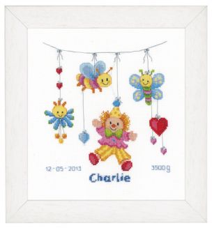 Counted X Stitch Kit: Birth Record: Clown Delight Vervaco PN-0021813