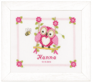 Counted Cross Stitch Kit Birth Record Owl Vervaco PN-0144317