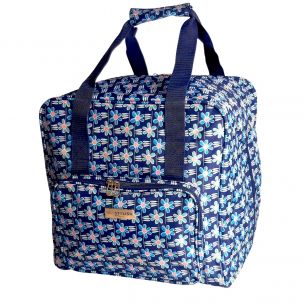 Large Overlocker Bag Navy Daisy | 38 x 36 x 33cm | Carry Bag for Janome, Brother, Singer, Bernina and Most Overlockers Sew Stylish PT650-NAVY-DAISY