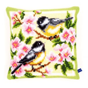 Cross Stitch Cushion: Birds and Blossoms Vervaco PN-0143499