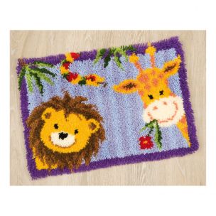 Latch Hook Rug Kit Lion-Giraffe Vervaco PN-0144842