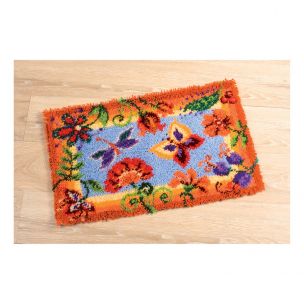 Latch Hook Rug: Flowers and Butterflies Vervaco PN-0145323
