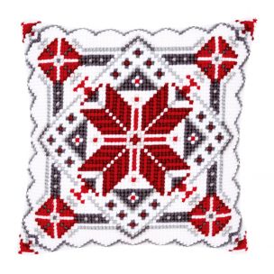 Printed Cross Stitch Cushion: Snow Crystal II Vervaco PN-0146120