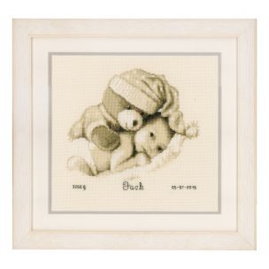 Counted Cross Stitch Birth Record: Baby & Teddy Vervaco PN-0155574