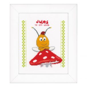 Counted Cross Stitch Birth Record: Maya: Willy on Mushroom Vervaco PN-0155764